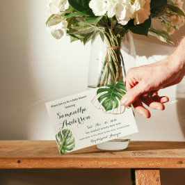 Safari Simple Tropical Wild One Baby Dusche Einladung