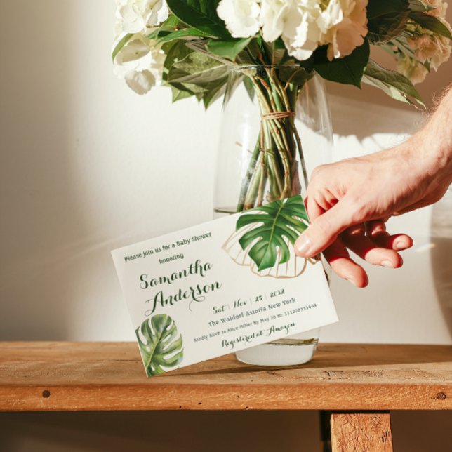 Safari Simple Tropical Wild One Baby Dusche Einladung (Von Creator hochgeladen)