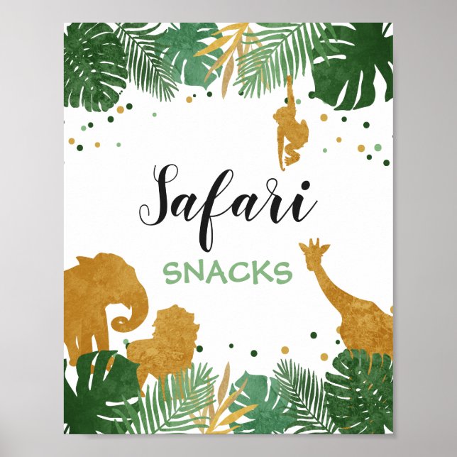 Safari Snacks Sign Zoo Jungle Dekoration (Vorne)