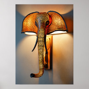 "Safari Splendor: Elephant Trunk Wall Lampe Fixier Poster