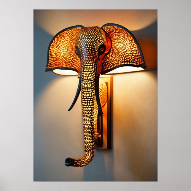 "Safari Splendor: Elephant Trunk Wall Lampe Fixier Poster (Vorne)
