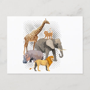 Safari Squad African Safari Tiere Funny Zoo Anim Feiertagspostkarte