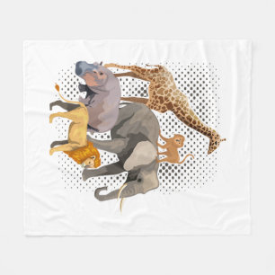 Safari Squad African Safari Tiere Funny Zoo Anim Fleecedecke