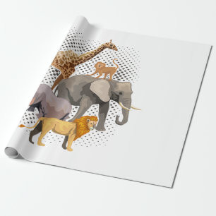 Safari Squad African Safari Tiere Funny Zoo Anim Geschenkpapier