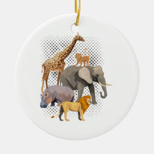 Safari Squad African Safari Tiere Funny Zoo Anim Keramik Ornament