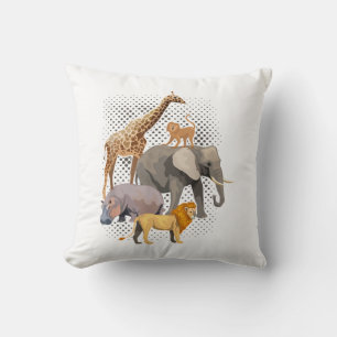 Safari Squad African Safari Tiere Funny Zoo Anim Kissen