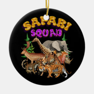 Safari Squad Animals Zoo Lovers Wilflife Jungle Zo Keramik Ornament