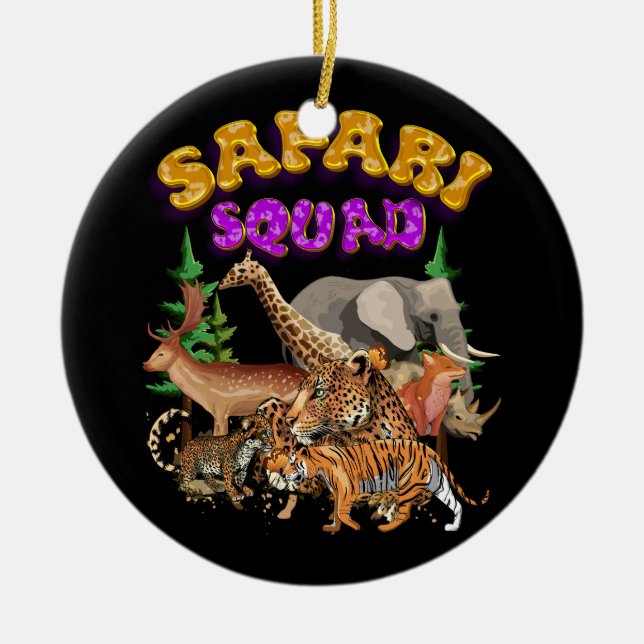 Safari Squad Animals Zoo Lovers Wilflife Jungle Zo Keramik Ornament (Vorne)