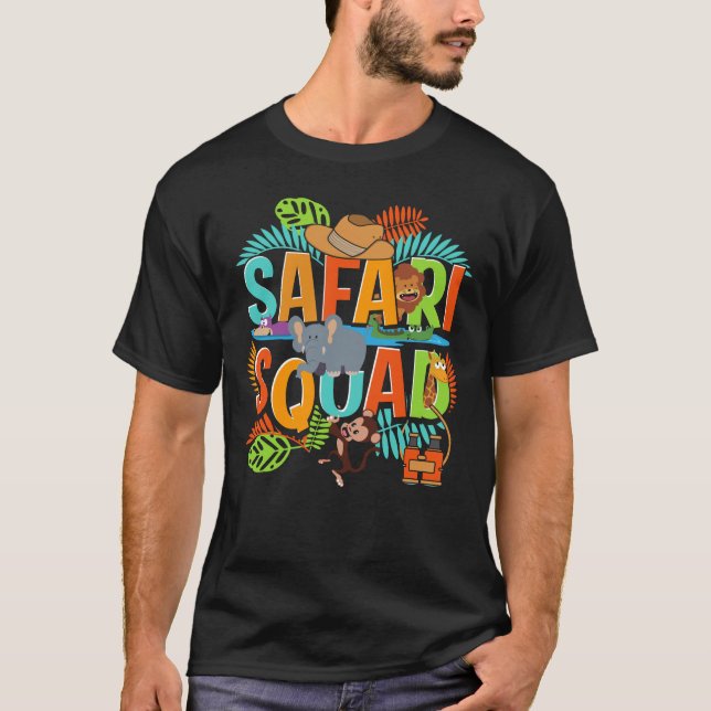 Safari Squad Zoo Afrikanische Tiere T-Shirt (Vorderseite)