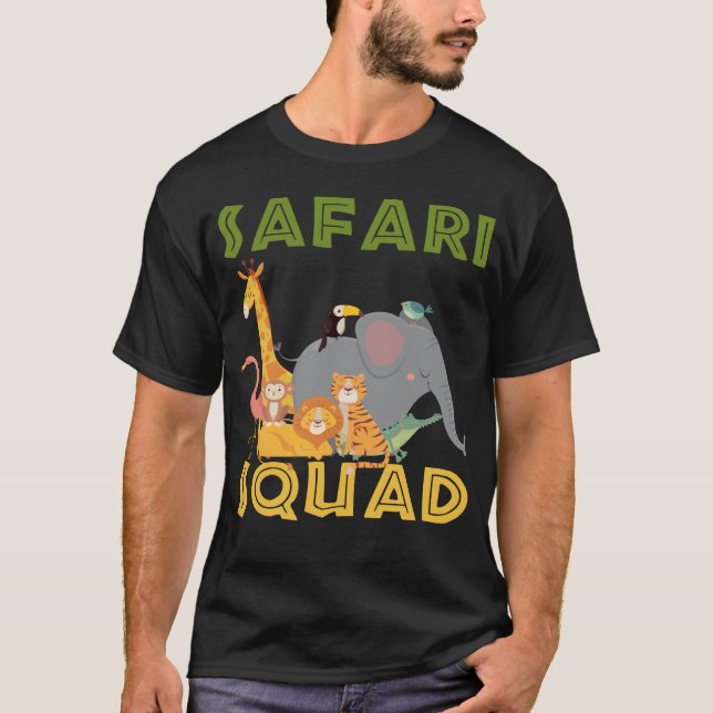 Safari Squad Zoo Familienurlaub T-Shirt (Vorderseite)