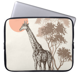 Safari Sunset Giraffe Naturlandschaft Laptopschutzhülle