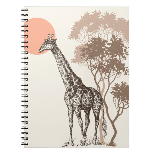 Safari Sunset Giraffe Naturlandschaft Notizblock (Vorderseite)