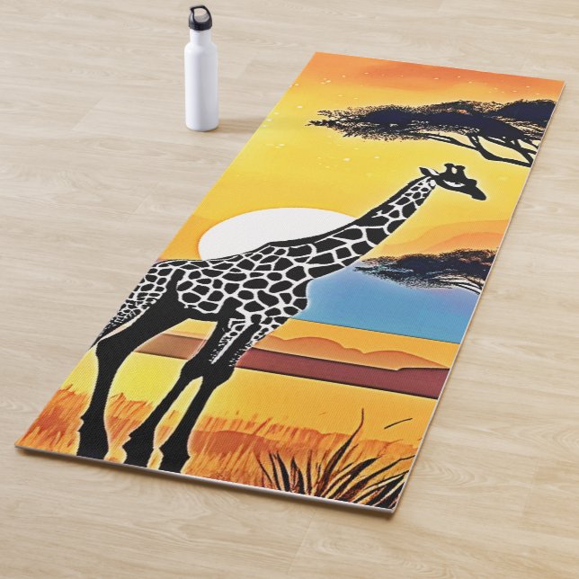Safari Sunset: Giraffe's Embrace Yogamatte (Beispiel)