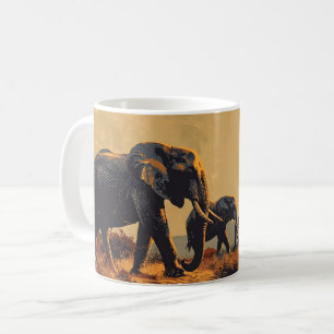 Safari Sunset: Vintager Elefant Kaffeetasse