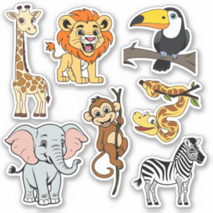 Safari Sunshine Tropical Jungle Animals Niedliches Aufkleber
