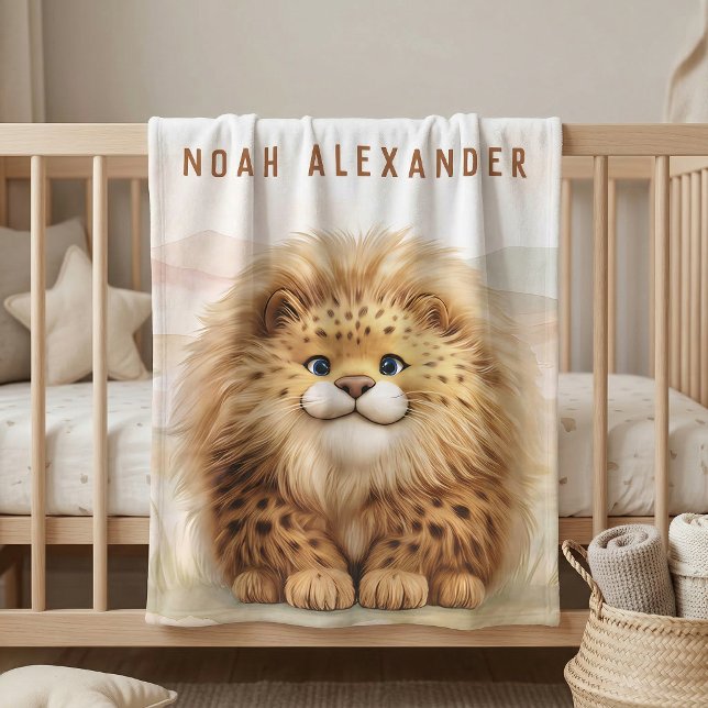 Safari Süß Zuberi Der Fluffige Leopard Name Kinder Fleecedecke (Von Creator hochgeladen)