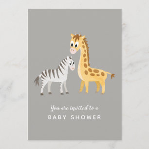 Safari Theme Baby Dusche Zebra und Giraffe Einladung