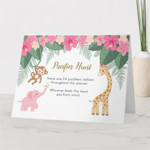 Safari Theme Baby Girl Finden Sie das Schnuller Ga Karte