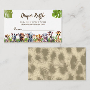 Safari Theme Baby Showdiaper Raffle Ticket Begleitkarte