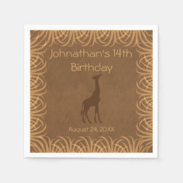 Safari Theme Giraffe Personalisiert Serviette