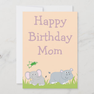 Safari Theme Happy Birthday Mama Feiertagskarte