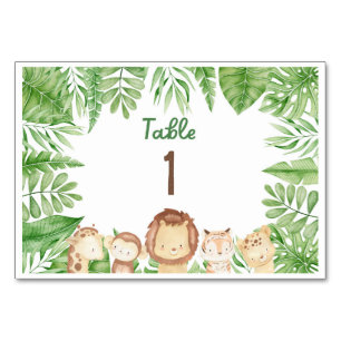 Safari Theme Jungle Table Signs Tischnummer