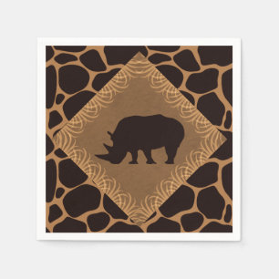 Safari Theme Rhinoceros Serviette