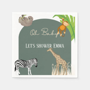 Safari Themed Baby Dusche Napkins Serviette