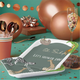 Safari Themed Baby Dusche Teller