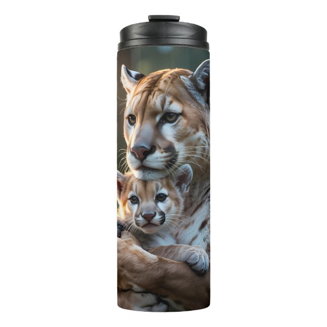 Safari-themed stainless steel travel mug, cute  thermosbecher (Vorderseite)