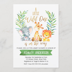 Safari-Tier-Aquarell-Babyparty-Einladung Einladung