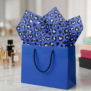 Safari-Tier Blau Leopard Chic Print Muster  Seidenpapier
