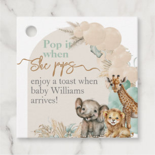 Safari Tier Boho Oh Boy Baby Dusche sie Pop Geschenkanhänger