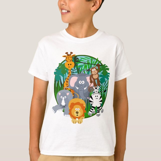 Safari-Tier-Cartoon T-Shirt (Vorderseite)