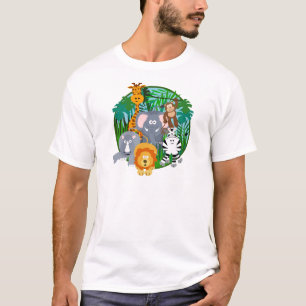 Safari-Tier-Cartoon T-Shirt