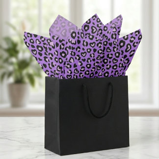 Safari-Tier Leopard Lila Herz Druck Muster Seidenpapier