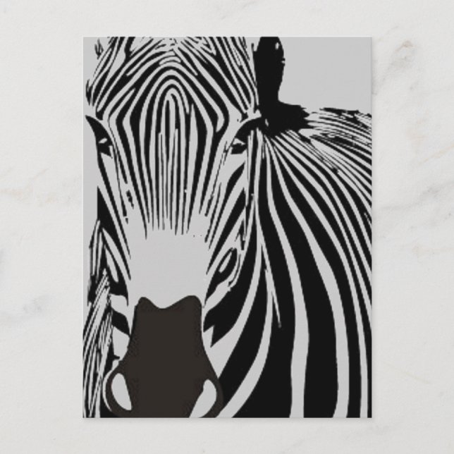 Safari-Tier schwarz-weiße Streifen wild Zebra Postkarte (Vorderseite)