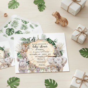 Safari-Tierbabys Aquarell Dschungel Baby Shower