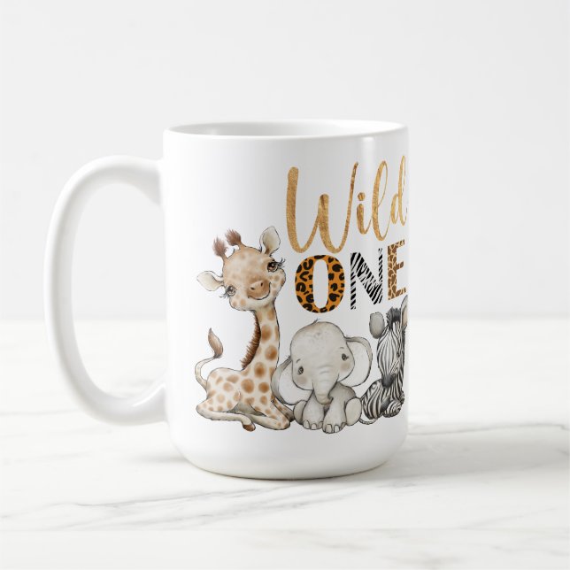 Safari Tiere 1. Geburtstag  Kaffeetasse (Links)