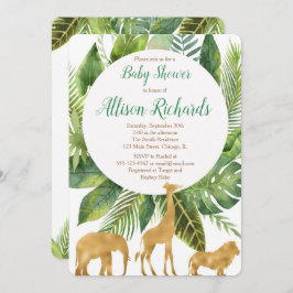 Safari-Tiere Baby-Dusche Einladung