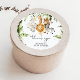 Safari-Tiere Baby Dusche klassische Rundaufkleber Runder Aufkleber