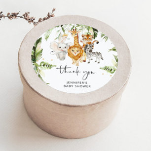 Safari-Tiere Baby-Party klassischer runder Aufkleb Aufkleber