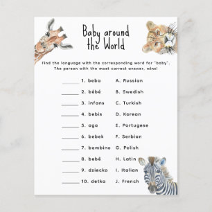 Safari-Tiere - Baby rund um die Welt Spiel