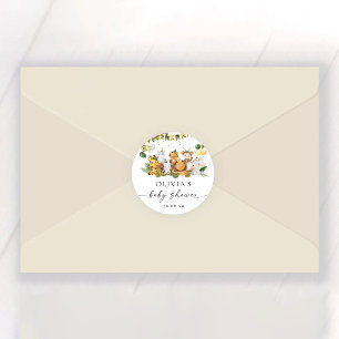 Safari-Tiere Baby Shower Aufkleber