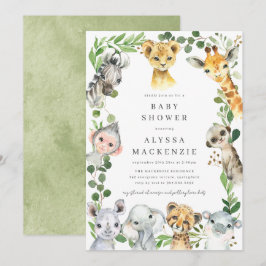 Safari-Tiere Baby Shower Einladung