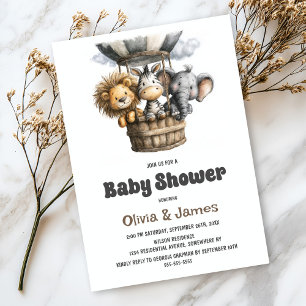 Safari-Tiere Baby Shower Einladung
