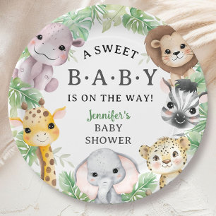 Safari-Tiere Baby Shower Geschlechtsneutraler Dsch Pappteller