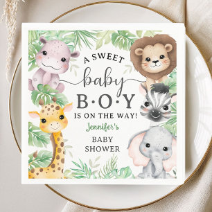 Safari-Tiere Baby Shower Junge Tropischer Dschunge Serviette
