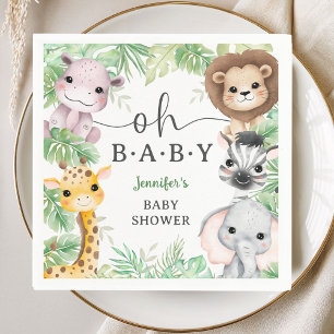 Safari-Tiere Baby Shower Oh Baby Tropischer Dschun Serviette