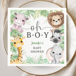 Safari-Tiere Baby Shower Oh Junge Tropischer Dschu Serviette
